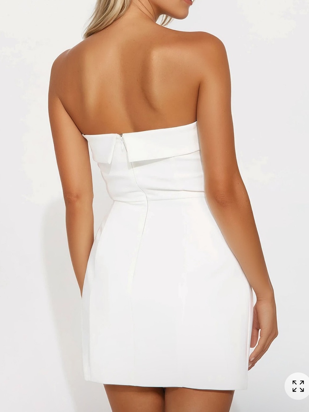 Fashion Nova Blaire Foldover Strapless Mini Dress in White - Picture 3 of 6